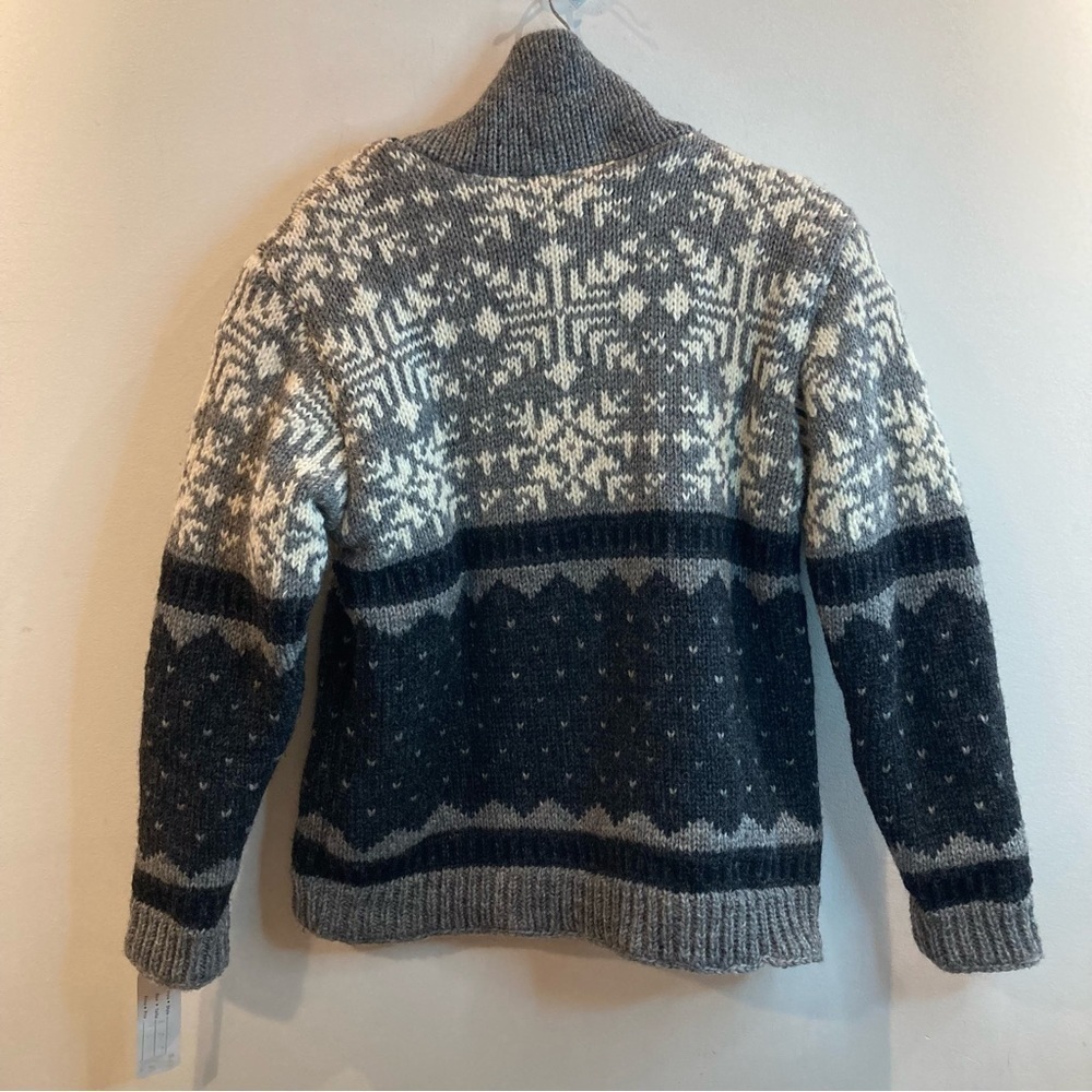 SHARANEL Sz S  Unisex Fleece Lined 100% Wool Outdoors Ski Sweater New with Tag - Picture 6 of 12